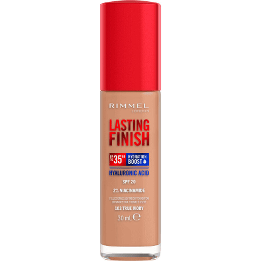 Rimmel London Base de maquillaje Lasting Finish 35H 103 True Ivory, 1 unidad