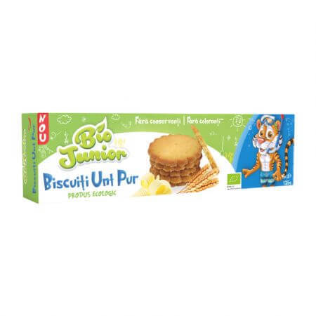 Organic biscuits with pure butter, 125 g, Bio Junior