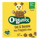 Cubitos de avena integral y plátano ecológicos, +12 meses, 4x20g, Organix