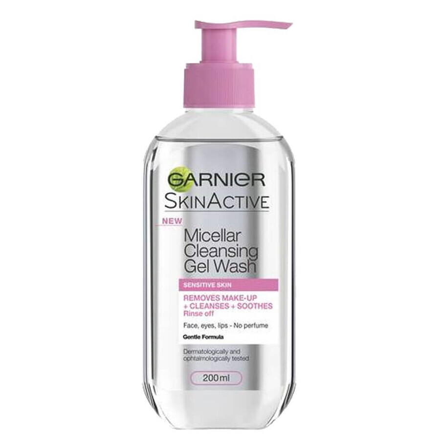 Gel limpiador micelar Skin Active para pieles sensibles, 200 ml, Garnier