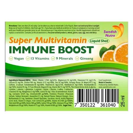 Immune Boost Complex, 30 ampollas, Swedish Nutra