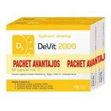 Pack DeVit 2000, 60 cápsulas + 60 cápsulas, Pharma Brands