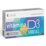 Vitamina D, 1000 UI, 40 comprimidos, Remedia