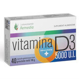 Vitamina D3, 5000 UI, 40 comprimidos, Remedia