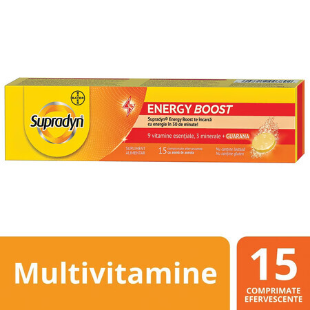 Multivitamine si minerale Supradyn Energy Boost, 15 comprimate efervescente, Bayer