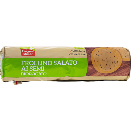 Organic salted spelt biscuits with seeds Frollino, 310 g, La Finestra sul Cielo