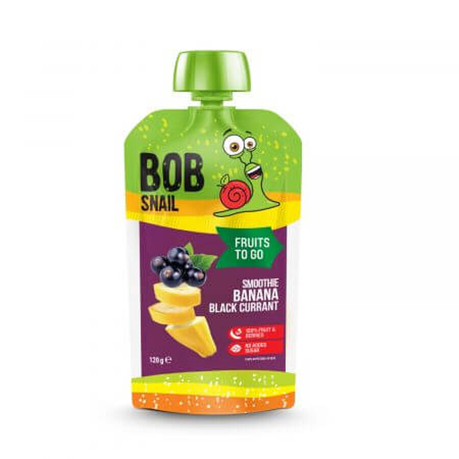 Batido natural de plátano y grosella negra, 120 g, Bob Snail