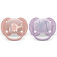 Chupetes Philips Avent Ultra Soft, 0-6 meses, 2 piezas, rosa y morado con dibujo, SCF091/09, Philips