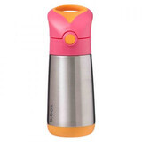 Termo con pajita, 350 ml, Rosa/Naranja, BBOX