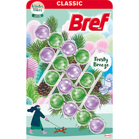 Ambientador de WC Bref Power Aktiv Frosty Breeze, 4 uds.