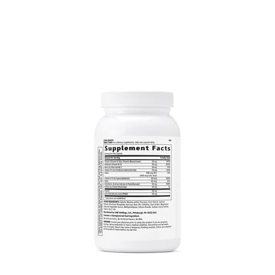 B Complex 50, Complex de Vitamine B, 90 cps, GNC 