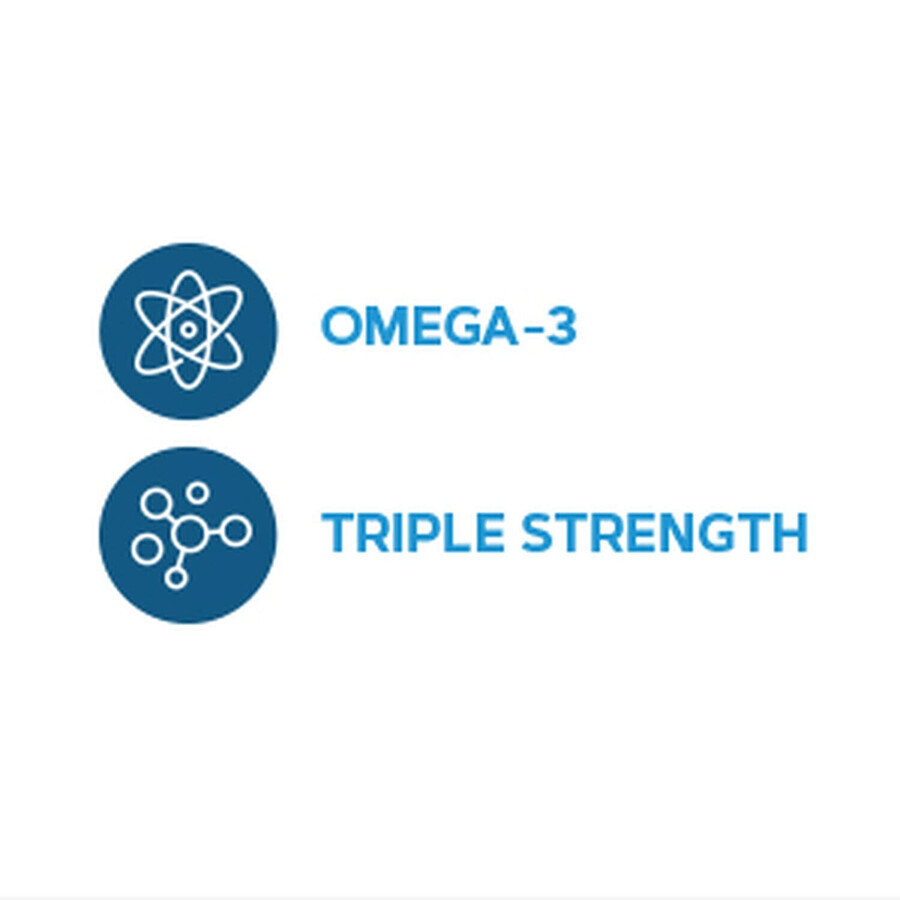 Triple Strength Fish Oil, Aceite de pescado, 1000 mg Omega-3 EPA y DHA, 30 cps, GNC