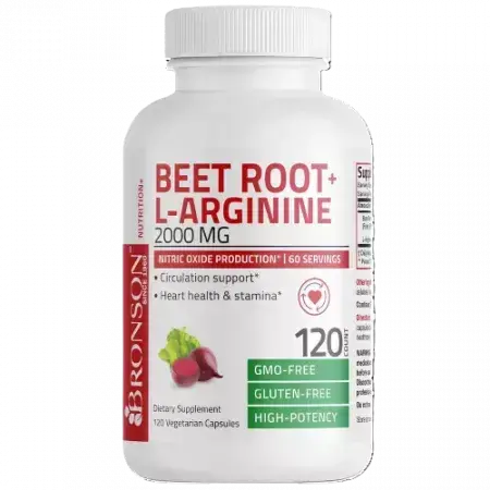 BeetRoot Extract Radacina Sfecla + L-arginine, 2000 mg, 120 capsule, Bronson Laboratories