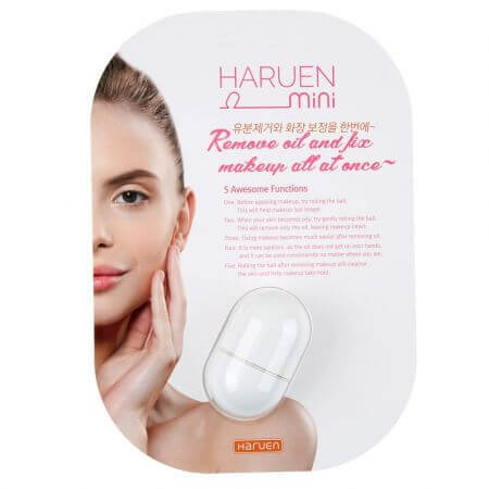 Masajeador facial de piedra volcánica anti sebo Mini Blanco Mate, 1 pieza, Haruen