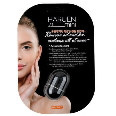 Anti sebo piedra volcánica masajeador facial Mini Negro Mate, 1 pieza, Haruen