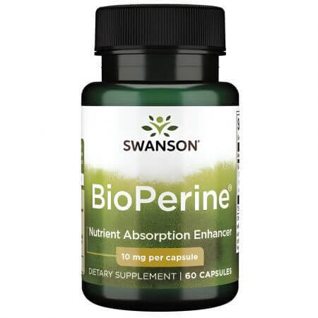 BioPerine Black Pepper Extract, 10 mg, 60 Kapseln, Swanson