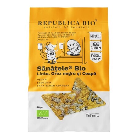 Sanatele Bio cu linte, orez negru si ceapa, ecologic, fara gluten, 40 g, Republica Bio