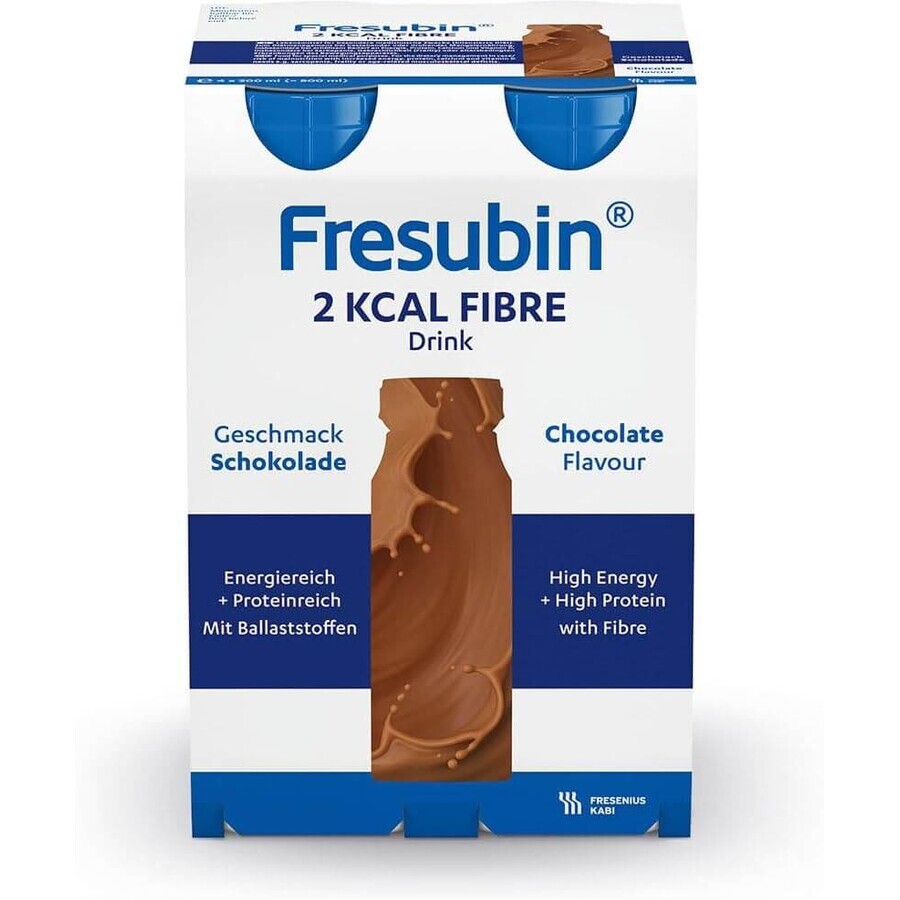 Fresubin 2 kcal bebida de fibra de chocolate, 4 x 200 ml, Fresenius Kabi