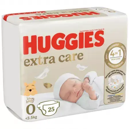 Pañales Extra Care, nº 0, &lt;3,5 kg, 25 unidades, Huggies