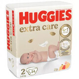 Pañales Extra Care, nº 2, 3-6 kg, 24 unidades, Huggies