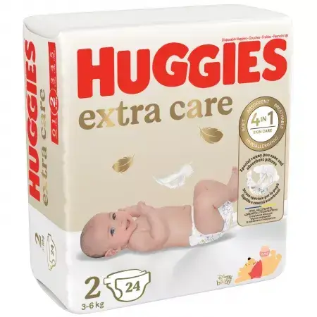 Extra Care Windeln, Nr. 2, 3-6 kg, 24 Stück, Huggies