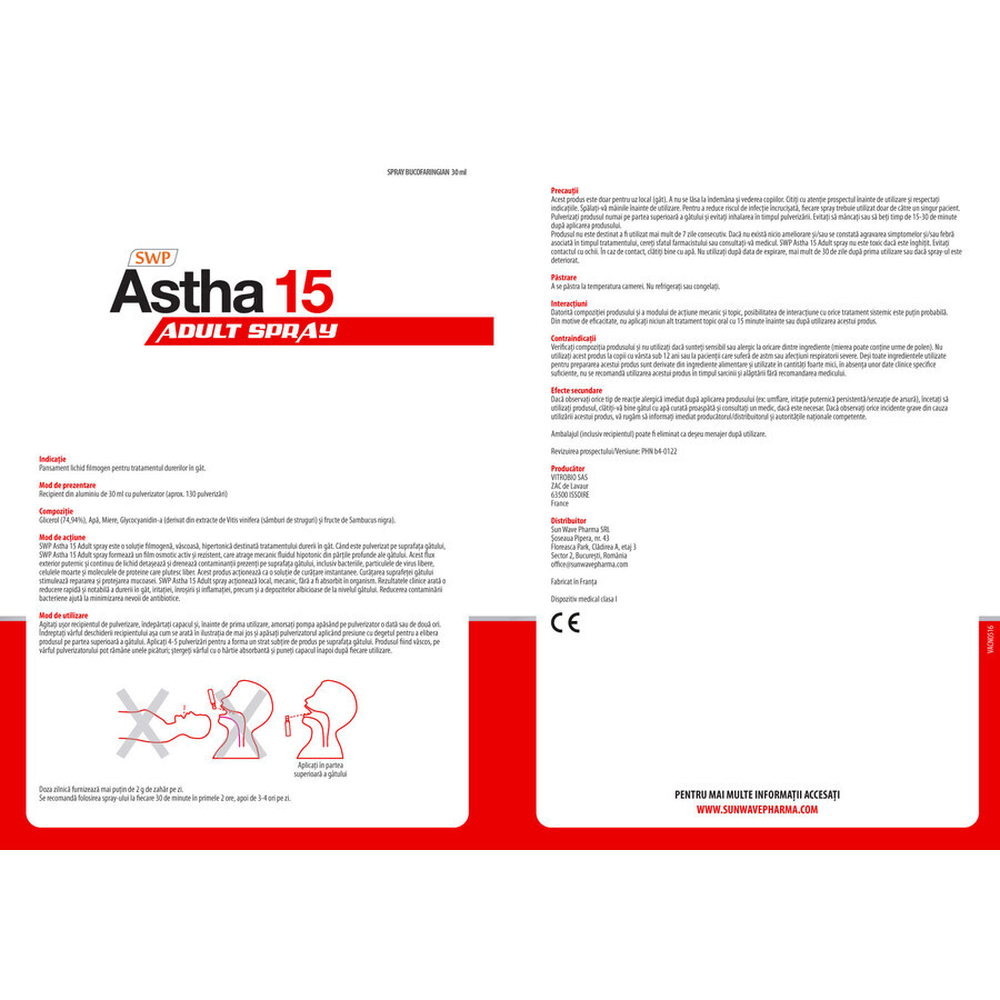 Astha 15 Spray Adulto, 30 ml, Sun Wave Pharma