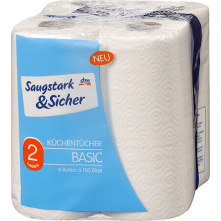 Saugstark &amp; Sicher Paño de cocina 2 capas, 4 piezas