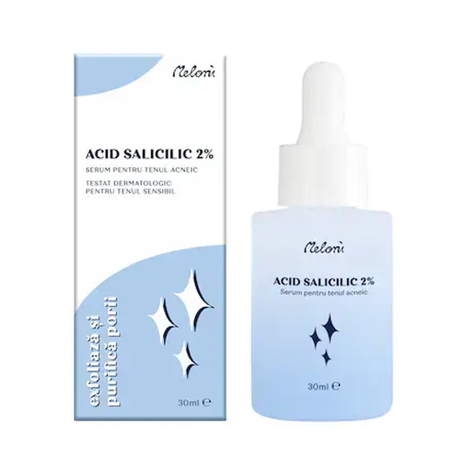 Ser cu acid salicilic 2%, pentru tenul sensibil si acneic, 30 ml, Meloni