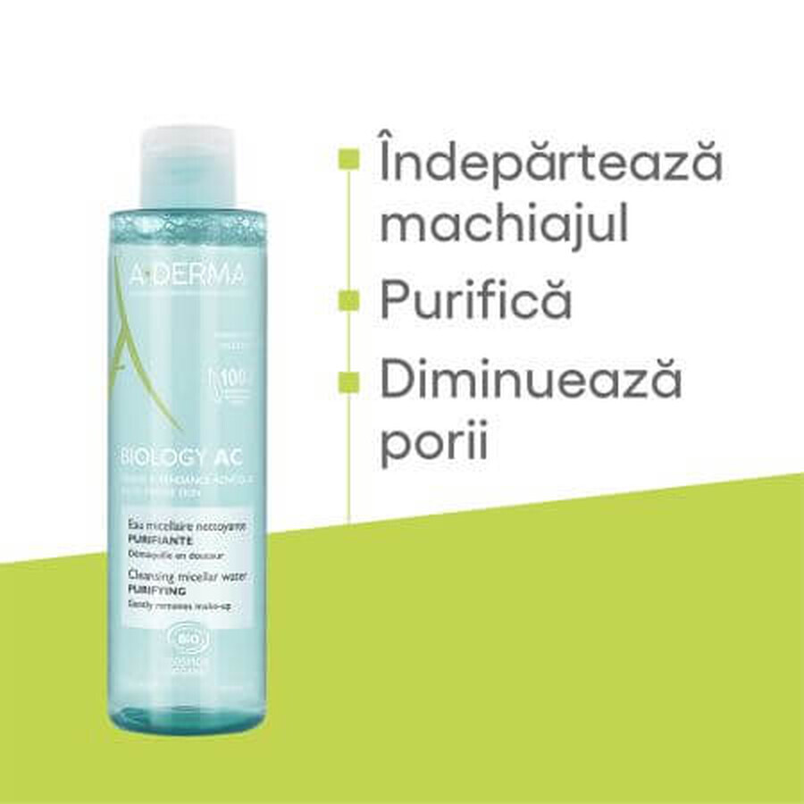 Agua micelar purificante A-Derma Biology AC, 200 ml