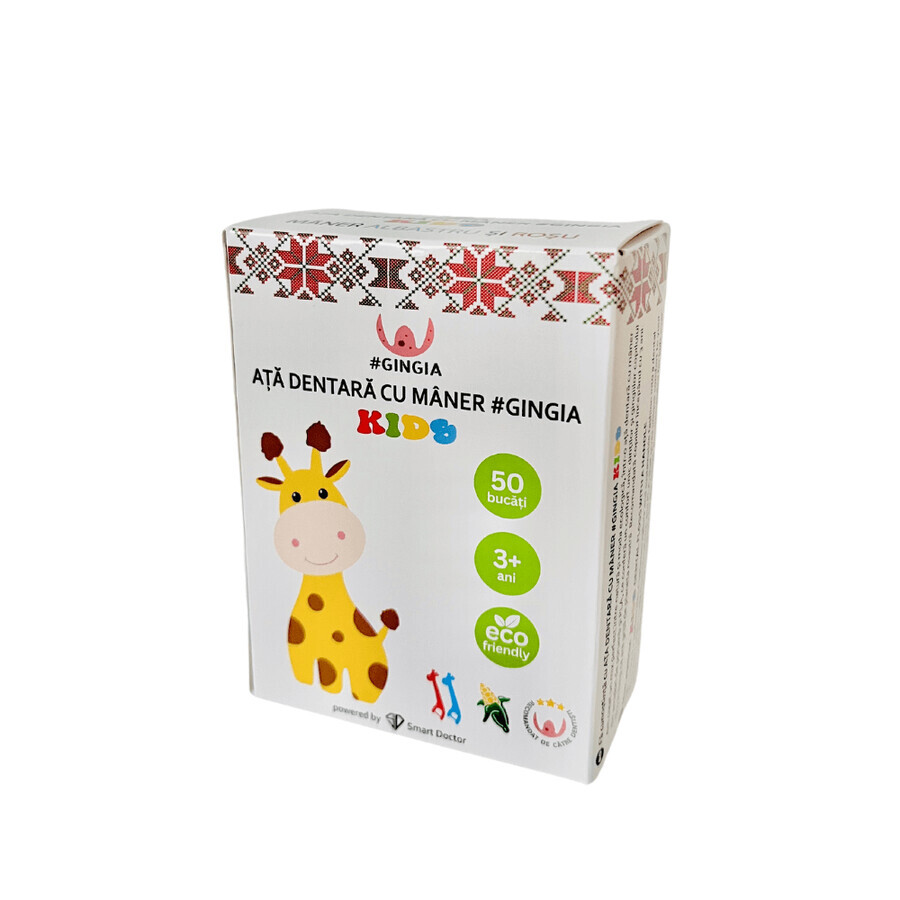 Seda dental con mango #gingia kids, 50 piezas, Gingia