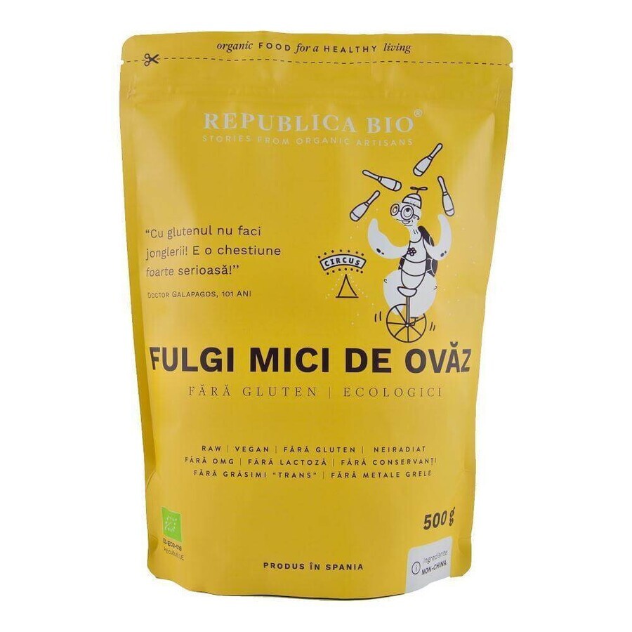 Copos de avena bio sin gluten, 500 g, Republica Bio