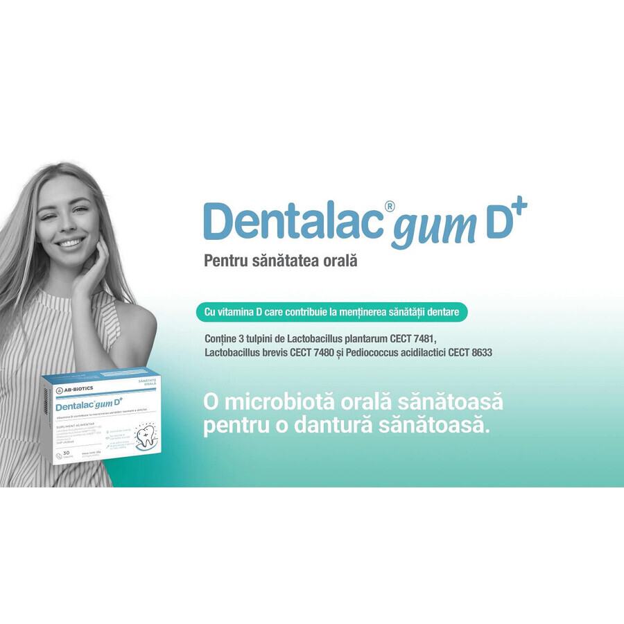 Dentalac gum D+, 30 tablete, Ab-Biotics