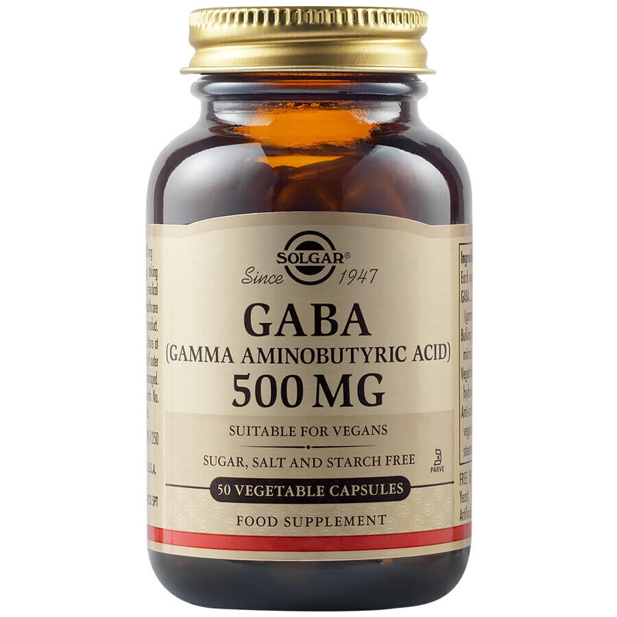 Gaba 500 mg, 50 cápsulas, Solgar