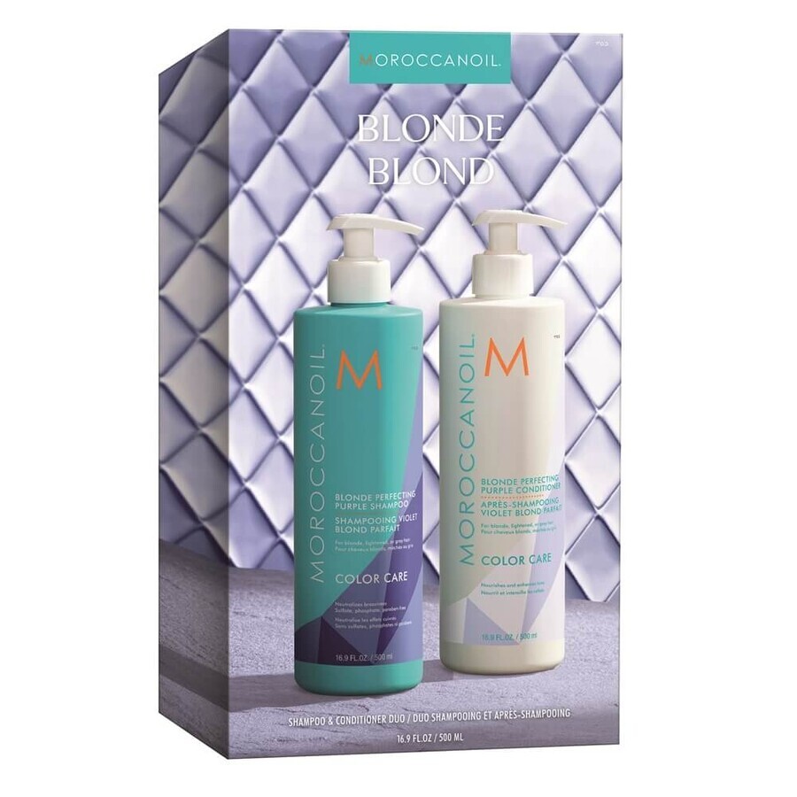 Paquete Neutralizador del Tono para Champús Árabes 500 ml + Acondicionador Perfeccionador Morado 500 ml, Moroccanoil