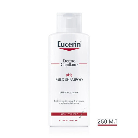 Eucerin Dermo Capillaire Milde Shampoo met ph5 voor de gevoelige hoofdhuid, 250 ml