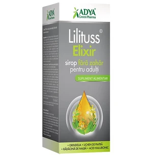 Bezcukrowy syrop dla dorosłych Lilituss Elixir, 180 ml, Adya Green Pharma