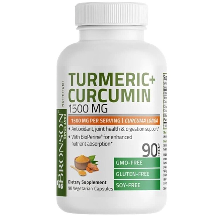 Kurkuma Curcumine, 1500 mg, 90 capsules, Bronson