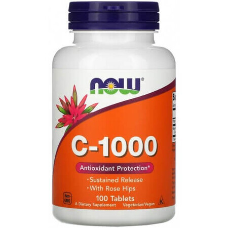 Vitamina C 1000 mg x 100 tb elib.prolonged, Now Foods 