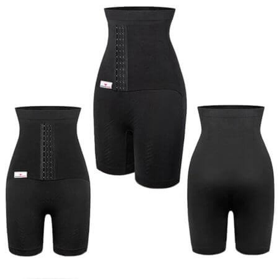 Mallas reductoras con cinturón abdominal postparto integrado, Talla S, Negro, Wondermom