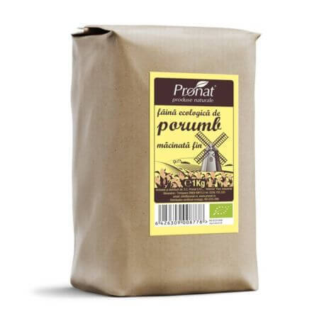 Harina de maíz ecológica finamente molida, 1 kg, Pronat