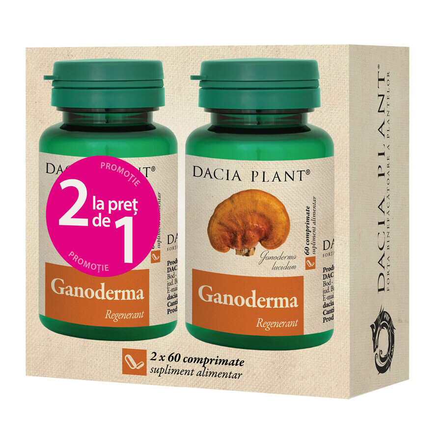 Ganoderma, 60 comprimidos, 1+1, Dacia Plant