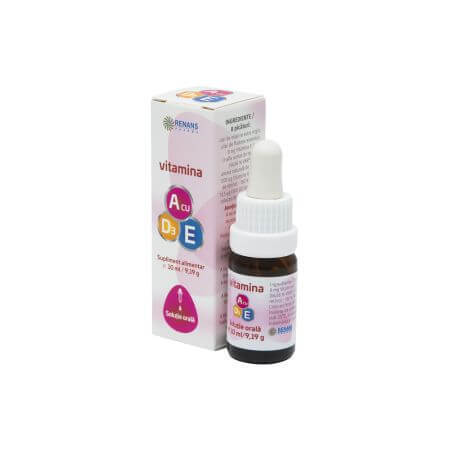 Vitamina A con Vitamina E y D3, solución oral, 10 ml, Renans