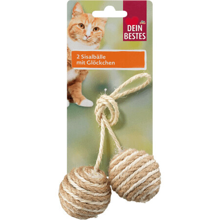 Dein Bestes Pelotas de sisal con cascabeles para gatos, 1 unidad