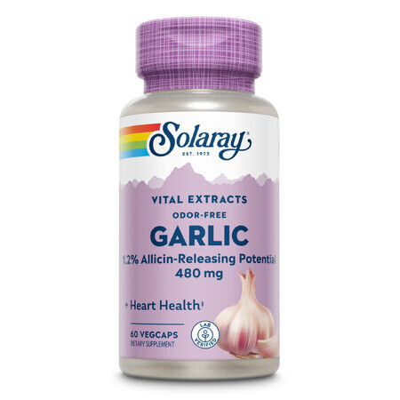 Ajo (Garlic) 500mg Solaray, 60 cápsulas, Secom