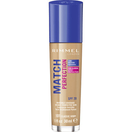 Rimmel London Match Perfection 101 Klassische Elfenbein Foundation, 1 Pk