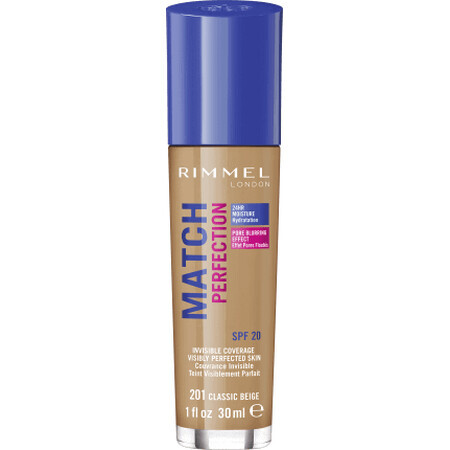 Rimmel London Match Perfection 201 Klassische Beige Foundation, 1 Pk