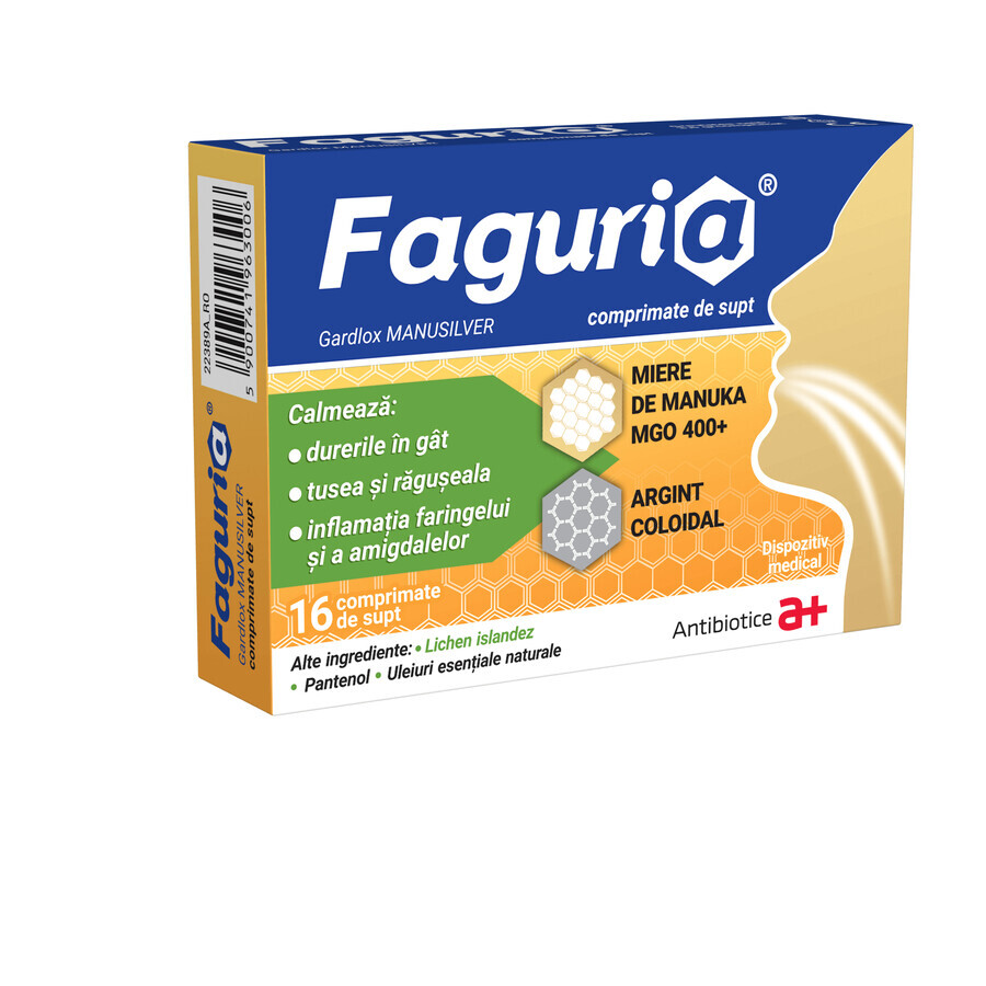 Faguria, 16 sucking tablets, Antibiotice SA