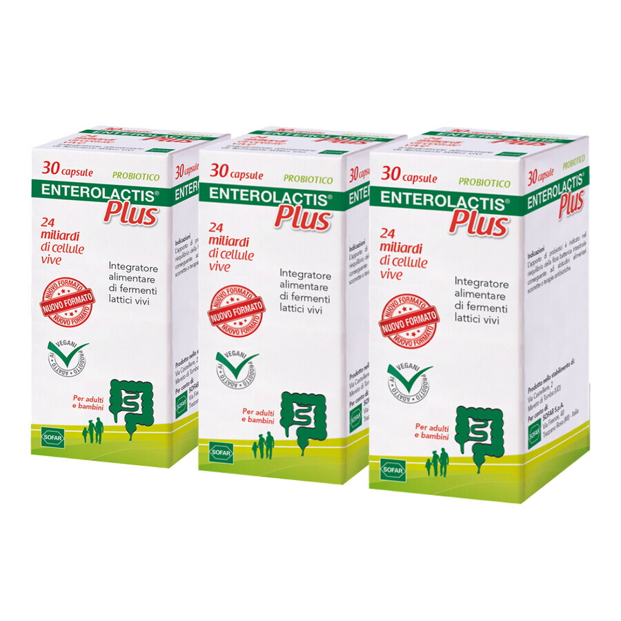 Confezione Enterolactis Plus, 3 x 30 capsule, Sofar recensioni