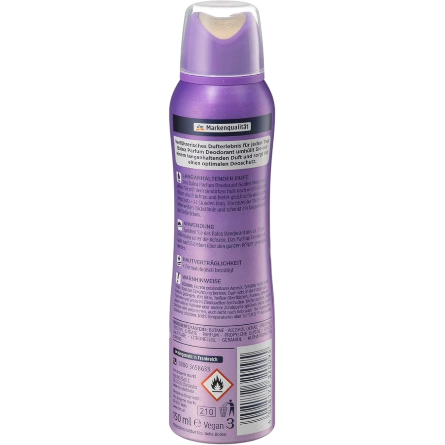 Balea Desodorante en espray Golden Moon, 150 ml