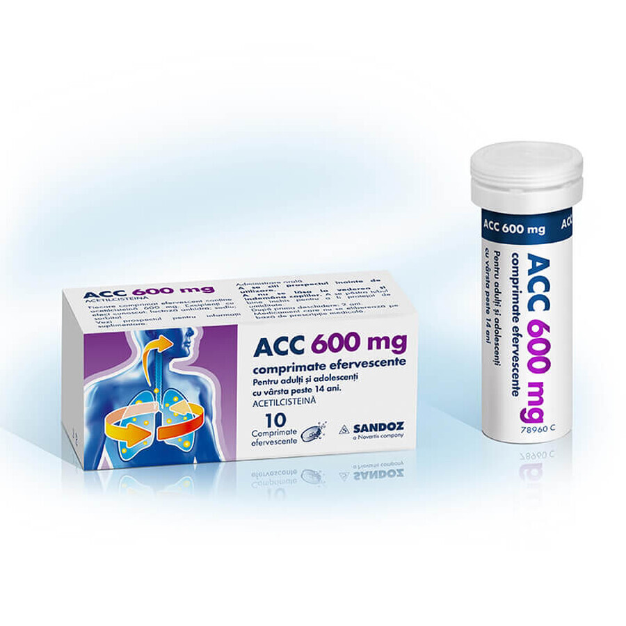 ACC 600 mg, 10 comprimidos efervescentes, Sandoz